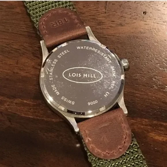 LOIS HILL Watch Green Face Green & Brown Band